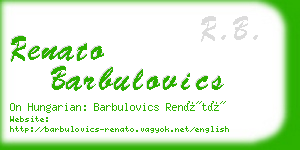 renato barbulovics business card